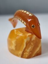 FISH figurine old BALTIC NATURAL AMBER egg yolk 24 gr picture