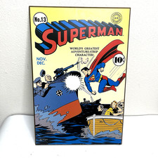 SUPERMAN # 13 DC COMICS PUBLICATION Wooden Wall Decor Plaque Art  13 x 19” picture