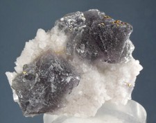 FLUORITE ON QUARTZ WITH CHALCOPYRITE - Pohla, Saxony, Germany picture