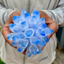 383G New Find blue Phantom Quartz Crystal Cluster Mineral Specimen Healing picture