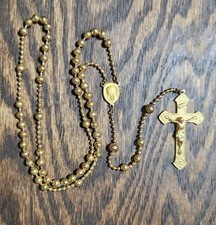 Vintage WWII Military Rosary Religious Catholic Medal Crucifix Pendant Lot #H picture