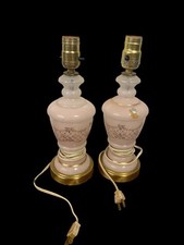Vintage Pair Of Gold/Pink Underwriters Laboratories Inc. Lamps France. Works picture