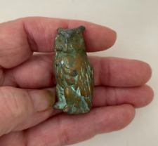 Antique Miniature Metal Spelter Bronze Finish Owl Detailed 1 .75