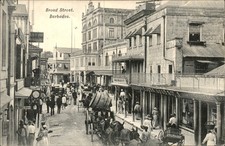 Broad Street Barbados Street Scene c1900s-10s Vintage Postcard bhn picture