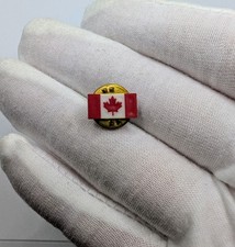Vintage Mini Canada Maple Leaf Country Flag Plastic Lapel Pin picture