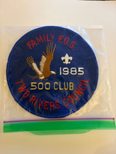 1985 Two Rivers Council Family FOS 500 Club Jacket Patch, Scouting BSA picture