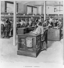Photo:1896 Telephone Exchange Central Operators Interior picture