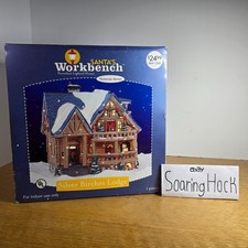 Christmas Village 2003 Santa's Workbench Silver Birches Lodge Lighted Victorian picture