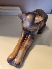 Brienz Swiss Made Wood Carving Cat Figurine, HAA Signed, Handcarved, Vintage 11