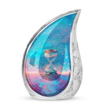 Cosmic Hourglass Urn - Small Urns For Ashes - Teardrop Cremation Urn picture