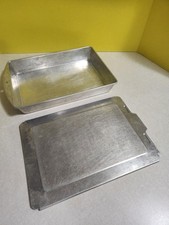 Vintage Mirro Aluminum Cake Brownie Pan 13 x 9 x 2 With Slide On Cover Lid VGC picture