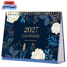 2027 Desk Calendar - Standing Flip Desktop Calendar 2027, 9.8
