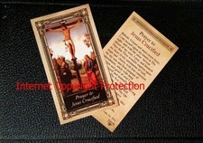 Hi Quality Holy Card Jesus Christ Crucifixion INDULGENCE PRAYER 10 YEARS picture