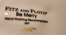 2012 Fitz and Floyd Be Merry Be Joyful Santa Sentiment CeramicChristmas Tray picture