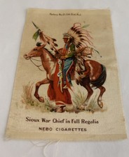 Vtg Native American Indian Chief GREAT WAR CHIEF Cigarette Tobacco Silk Sioux picture
