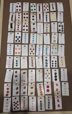 VTG Streamline Buttons 71 Cards Marbled, Brown, Square, Rounds, Animals picture