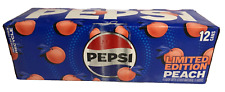 NEW LIMITED EDITION PEPSI COLA PEACH FLAVOR SODA 12 PACK 12 FLOZ (355mL) CANS picture