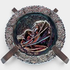 Fenton Mother's Day 1971 Madonna with Sleeping Child Carnival Glass Plate 7.75