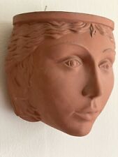 Rookes Pottery Terra Cotta Hanging Planter England Ancient Rome Head Vintage picture