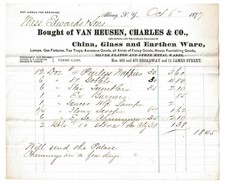 1877 Billhead, Van Heusen, Charles & Co. China and Glass, Albany, NY picture