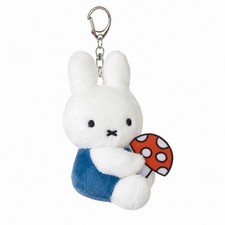 Miffy Official Licensed Mushroom 8cm Plush Keychain Blue Outfit Bunny Bag Charm picture