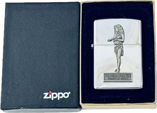 VTG 1994 Zippo Hawaiian Hula Girl Lighter 3D Pewter UNFIRED MINT MIB H-X 1st picture