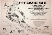 Atomic Ski Vintage 1974 Print Ad World Cup FIS Gold Medal Skiing Art picture