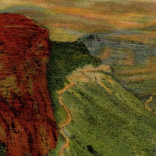 * VTG Linen Postcard Fish Creek Grade Apache Trail AZ Landscape c1957 picture
