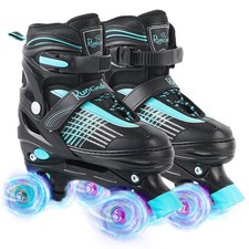 Toddler Roller Skates for Girls Kids Boys, 4 Size Adjustable | Light-up wheel... picture