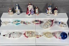 Vintage Glass Blown Christmas Ornament Lot of 17 (OWC, Inge-Glas) picture