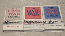 The Civil War: A Narrative Shelby Foote 3 Volumes 1958 1963 1974 HC DJ picture