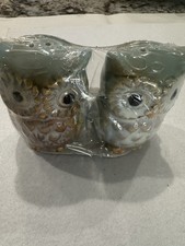 Ceramic Pair Of Owl Salt & Pepper Shakers  picture