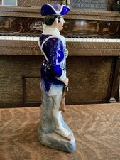 Vintage 1975 Ezra Brooks Whiskey Decanter Minuteman Heritage China Bottle 185 picture