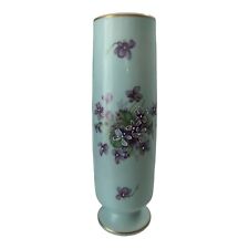VTG Japanese Norleans Blue Velvet Porcelain Vase 8” picture