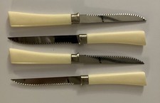 Vintage 1960s Forgecraft USA Stainless Steel & Bakelite Steak Knives- Set of 4 picture