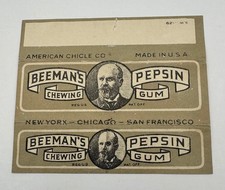 Vintage Beeman’s Pepsin Gum Wrapper American Chicle Co. SHIPS FREE IN THE USA picture