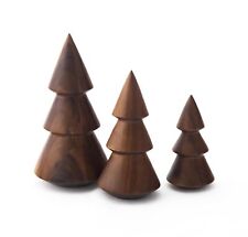 Nambe Wooden Tree Trio | Set of 3 Mini Christmas Trees Figurines | Mini Chris... picture