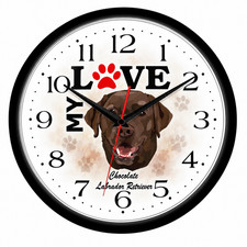 Chocolate Labrador Retriever 10 Inch Wall Clock Dog Lover Pet Decor | Quartz picture