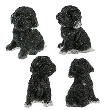 Mini Resin Poodle Dog Pocket Stone Statue Animal Figurine For Home Decor picture
