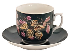 Mustache CUP & SAUCER, Porcelain, Dp pon 1875, Germany, Blackberry, 6.5