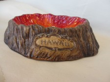 RARE MID CENTURY HAWAII Craft GLAZED RED Volcano Tiki Hawaii TRAY BOWL picture