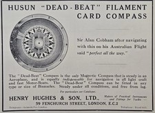 Husun Dead-Beat Filament Magnetic Boat Plane Card Compass Vintage Print Ad 1927 picture