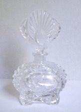 Vintage Crystal Clear Industries W. Germany Cut Perfume Decanter & Stopper  7.1