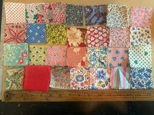 95+ Vintage Cotton Quilt Fabric Squares Feed Sack Floral Calico Craft Lot picture