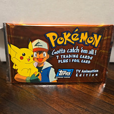 Topps Pokémon TV Animation Edition Sealed Pack 8 Cards w/ Foil 1999 English picture