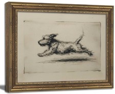 Nirvaer Vintage Gold Framed Terrier Dog Wall Art Poster 9x11in picture
