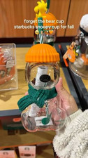 NEW 2026 Starbucks X Peanuts Snoopy Glass Cold Cup AUTHENTIC r US SELLER picture
