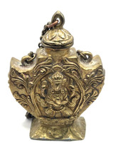 Traditional Antique Brass Ink Pot Nepal Tibetan Himalayan Ritual picture