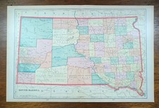 Vintage 1906 SOUTH DAKOTA Map 22