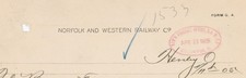 1905 Norfolk & Western Railway Henley Ohio Wellman Stone Hoisting Engine Letter picture